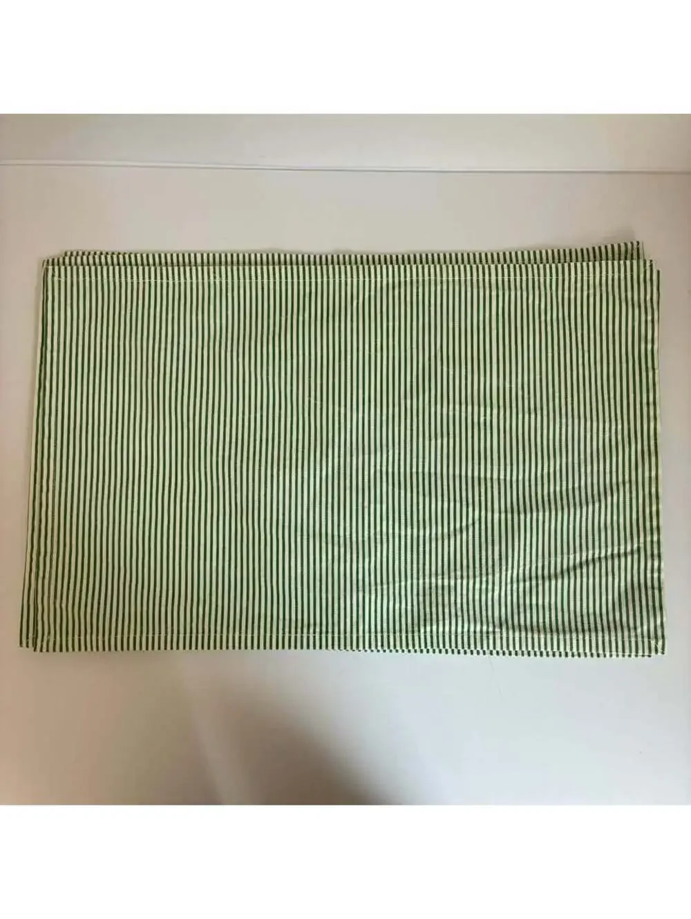 Ralph Lauren Green White Ticking Stripe Placemats Set of 4 Cotton 12x21 NEW